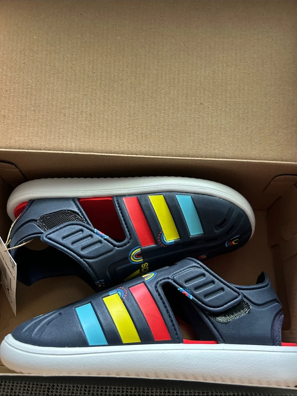 adidas Kids Navy Rainbow Water Sandal